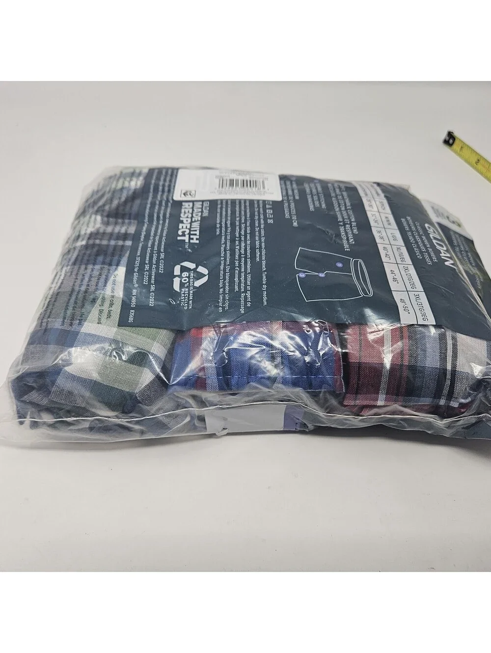 Gildan Woven Men's Boxers Size 3XL (48”-50”) Multicolor Plaid Cotton Blend New